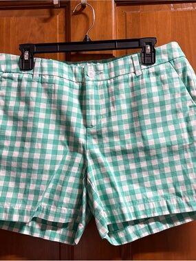 Merona Jade Green and White Gingham Women’s Shorts